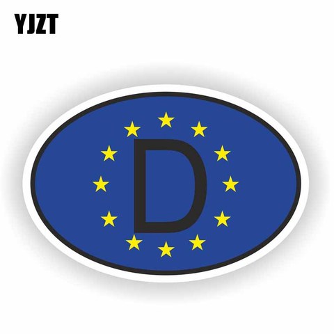 YJZT 13,3 см * 9 см креативный D немецкий код, овальная наклейка на шлем, автомобильная наклейка из ПВХ, аксессуары 6-2174 ► Фото 1/2