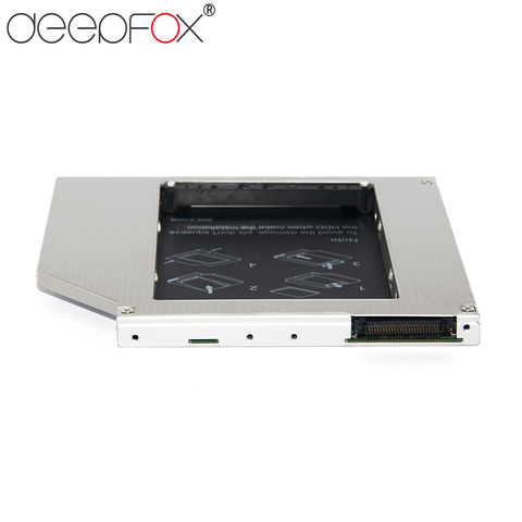 Алюминиевый Чехол DeepFox для установки второго жесткого диска SSD, 9,5 мм, IDE на SATA, чехол для 2,5 дюймового жесткого диска, чехол для HP, DELL, ACER ► Фото 1/6