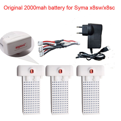 Оригинальный аккумулятор Syma X8WS /x8sc/ x8 pro, ультра-высокая емкость, 7,4 В, 2000 мАч, аккумулятор для радиоуправляемого дрона, квадрокоптера Syma X8sw, за... ► Фото 1/4