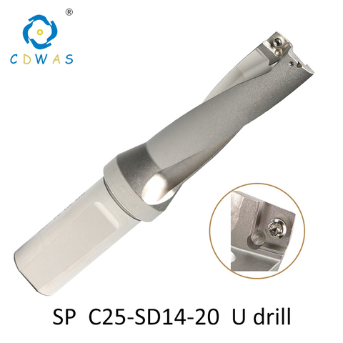 Сверло SP C25 SD14 14 мм-20 мм SD14.5 U для сверления мелких отверстий, индексируемая вставка 2D 3D 4D, быстрое сверло с ЧПУ для вставок типа SP ► Фото 1/1