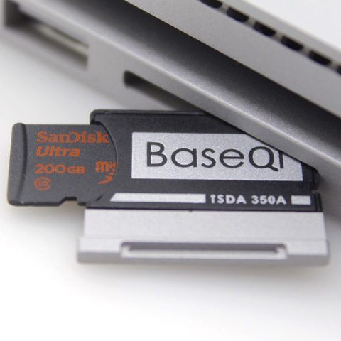 Алюминиевый адаптер для карт памяти BaseQi MicroSD на SD, устройство для чтения карт-невидимок для Майкрософт Surface Book 13 дюймов и Surface Book2-13 дюйма ► Фото 1/5