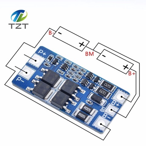 Плата защиты литиевой батареи 2S 10 А 7,4 В 18650 8,4 в, сбалансированная функция/Защита от перезаряда ► Фото 1/6