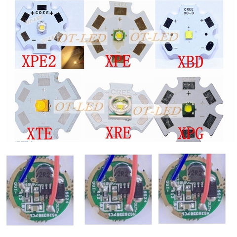 1 комплект, Cree XTE XT-E XPE XP-E XPG2 XBD XP-G2 XPE2 XB-D светильник + 3-3,7 V 3W 16mm / 20mm 1 драйвер режима ► Фото 1/5