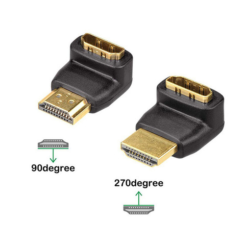 HDMI Кабельные адаптеры-конвертеры с углом обзора 270/90 градусов, HDMI штекер к HDMI гнезду для 1080P HDTV кабель адаптер конвертер удлинитель ► Фото 1/6