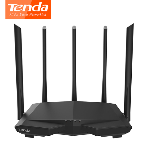 Wi-Fi-роутеры Tenda AC7 11AC 2,4 ГГц/5,0 ГГц, Wi-Fi ретранслятор 1 * WAN + 3 * LAN 5*6dBi, антенны с высоким коэффициентом усиления, умное управление через приложение... ► Фото 1/6
