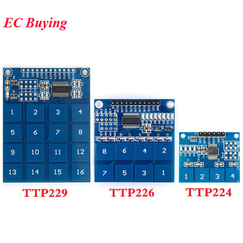 TTP224 TTP226 TTP229 цифровой сенсорный модуль, 4, 8, 16 каналов, емкостный сенсорный выключатель, модуль датчика для Arduino ► Фото 1/4
