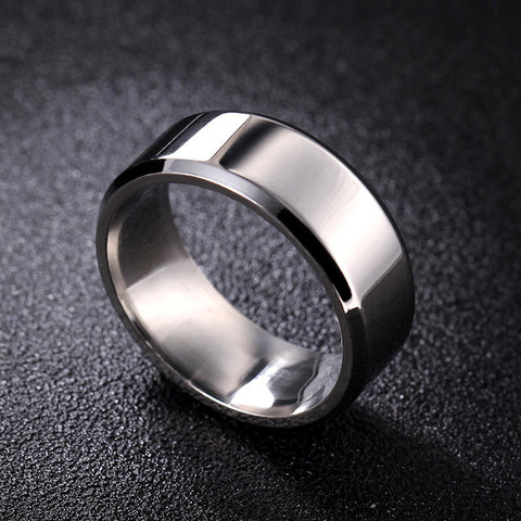 Кольцо из титана с матовой и яркой полировкой для мужчин и женщин, кольцо для пар, персонализированное с гравировкой, 4 мм, 6 мм, 8 мм ► Фото 1/6