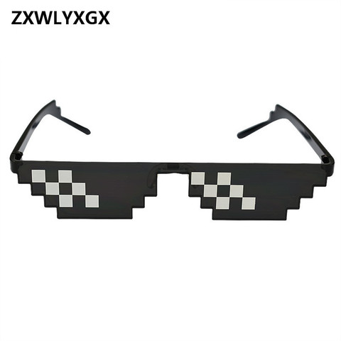 ZXWLYXGX 8-битные очки MLG, пиксельные солнцезащитные очки для мужчин и женщин, брендовые Thug Life очки для вечеринки, винтажные очки с мозаикой ► Фото 1/5