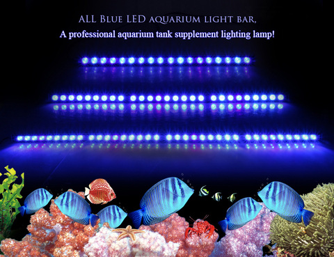 Популярная Светодиодная лампа для аквариума 54 Вт/81 Вт/108 ВТ, только 470нм, синий спектр, красивая лампа для аквариума с коралловым рифом ► Фото 1/6