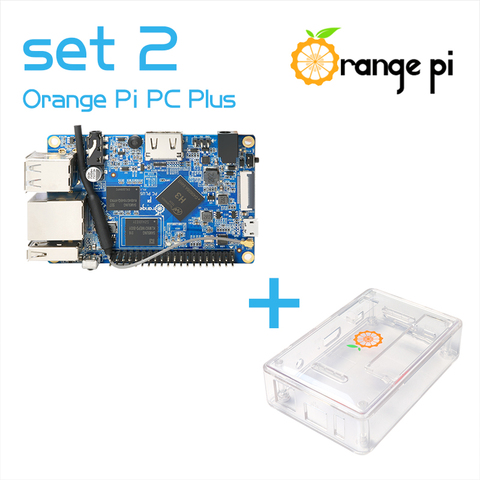 Orange Pi PC Plus SET2 Orange Pi PC Plus + прозрачный чехол из АБС-пластика с поддержкой Android, Ubuntu, Debian ► Фото 1/6