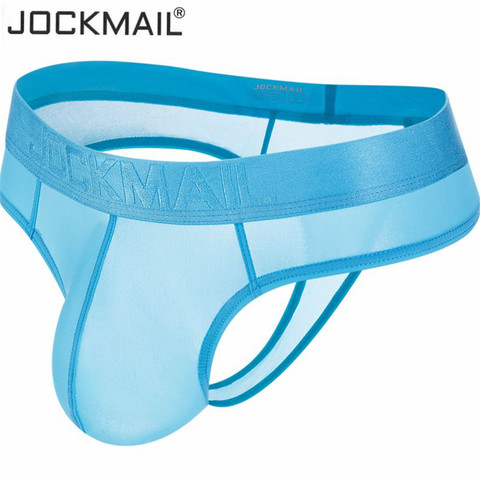 Стринги JOCKMAIL прозрачные трусики g пикантное Мужское нижнее белье для геев гладкие брифы из ледяного шелка мужское бикини прозрачные стринг... ► Фото 1/6