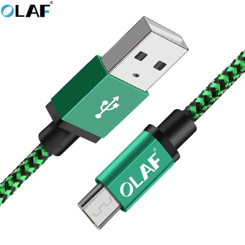 Кабель Micro USB Olaf, кабель в нейлоновой оплетке для быстрой зарядки и передачи данных для Samsung, Huawei, Xiaomi, Android, Micro USB, 2 м, 3 м ► Фото 1/6