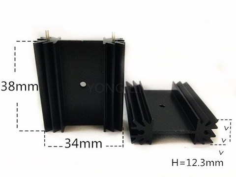Бесплатная доставка, 10 шт., радиатор транзистора/TO-220, радиатор/IC алюминиевый радиатор/радиатор аудио 34*12,3-38 ► Фото 1/3