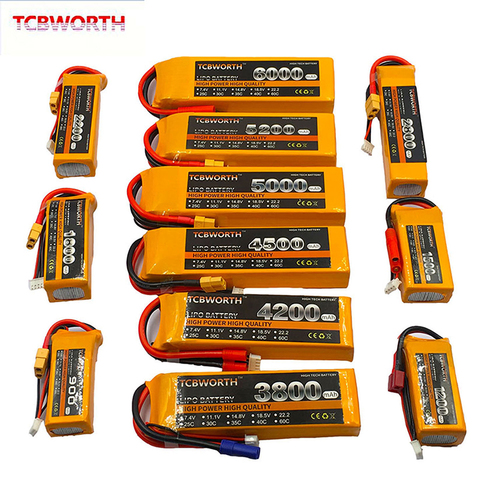 3S 11,1 V провод с силикатной гелевой Батарея 1300 1500 1800 2200 2600 3000 6000 мА/ч, 25C 35C 60C для дистанционно управляемого летательного аппарата Квадрокоптер ... ► Фото 1/5