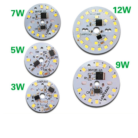 Светодиодный чип SMD 5730, встроенный драйвер для лампы 220 в 240 В, вход, прямой со смарт-IC PCB, DIY, 3 Вт, 5 Вт, 7 Вт, 9 Вт, точечный светильник ► Фото 1/2