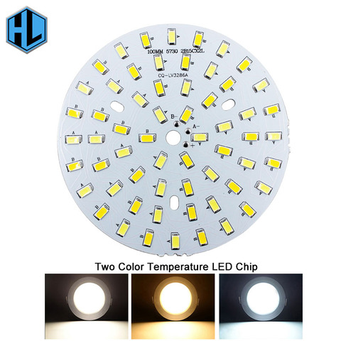 10 шт. теплый/холодный белый двухцветсветодиодный в одном PCB 3 Вт 5 Вт 7 Вт 9 Вт 12 Вт 15 Вт 18 Вт 5730 SMD световая Панель Светодиодная лампа панель для ... ► Фото 1/6