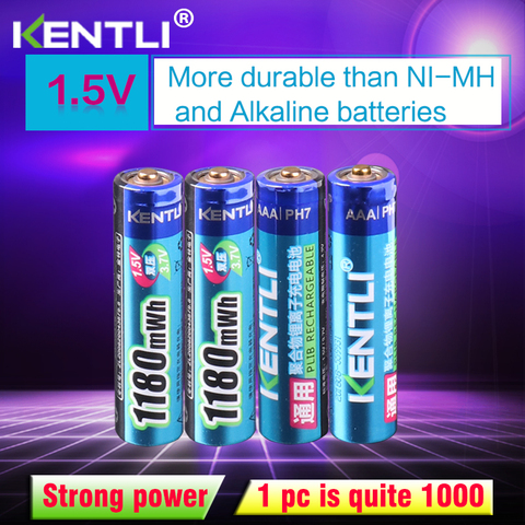 KENTLI 4 шт. без эффекта памяти 1,5 В 1180mWh AAA литий-ионная аккумуляторная батарея для термометра ► Фото 1/6