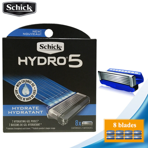 Сменные лезвия для бритвы Schick Original Hydro 5, 8 лезвий/партия, 2022, новая посылка, лучшая замена ► Фото 1/6