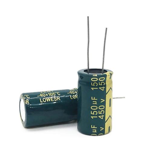 Высококачественный Высокочастотный Низкочастотный электролитический конденсатор 450 в 150 мкФ 18*30 20%, 1-2 шт., радиальный алюминиевый электроли... ► Фото 1/1