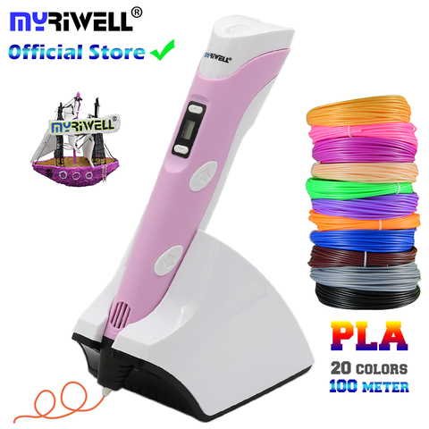 3d-ручка Myriwell с беспроводной зарядкой и низкой температурой, PCL/PLA, 4-я ручка для 3d-печати со встроенной батареей 1500 мАч, лучший подарок для дете... ► Фото 1/6