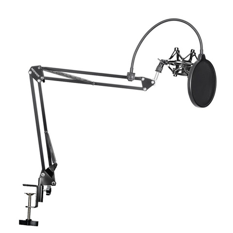Крепление для микрофона Neewer NB-35, держатель для закрепления на столе, с подвесом и зажимом, поп-фильтр для защиты от шумов ► Фото 1/6