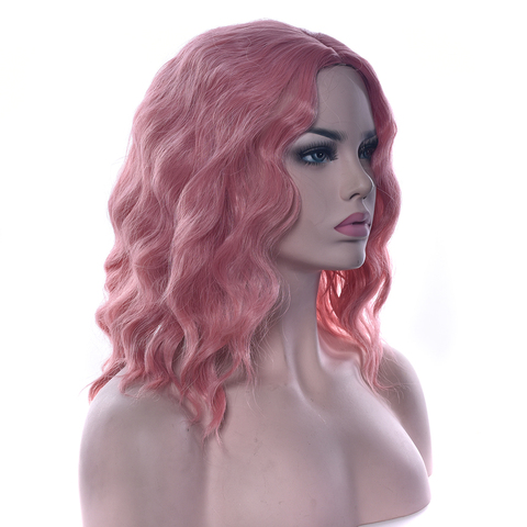 Soowee волнистые серые розовые синтетические волосы высокая температура волокна парик парики вечерние волосы красный черный зеленый для женщ... ► Фото 1/6