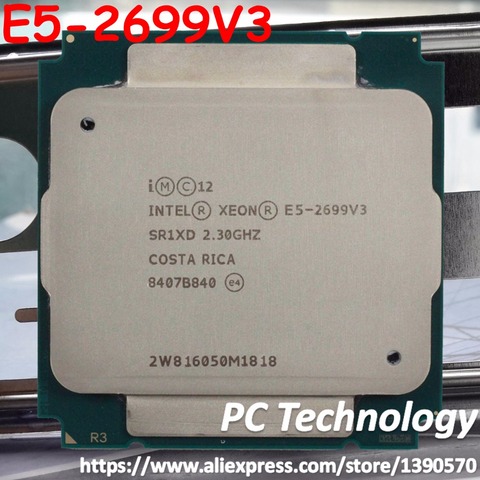 Оригинальный процессор Intel Xeon Φ oem 2,30 ГГц 45M 18-CORES 22 нм CPU E5-2699V3 V3 E5-2699 E5 2699 V3 145W E5 2699V3 ► Фото 1/1