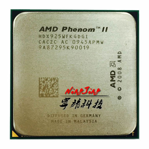 Четырехъядерный процессор AMD Phenom II X4 925 95 Вт 2,8 ГГц HDX925WFK4DGI разъем AM3 ► Фото 1/1