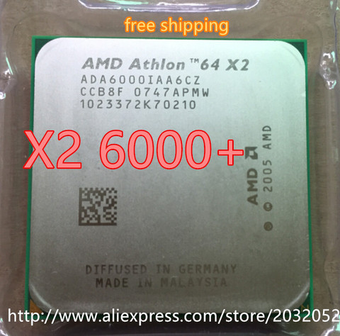 Оригинальный двухъядерный процессор AMD Athlon 64 X2 6000 + 3,0 ГГц, сокет AM2, Кэш-процессор 2 Мб, процессор с рассеянными деталями ► Фото 1/1