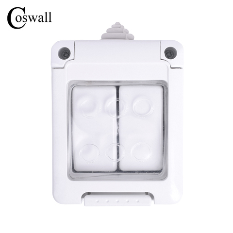 Настенный выключатель Coswall, IP44, водонепроницаемый, пыленепроницаемый, наружный, 2 Gang ► Фото 1/6