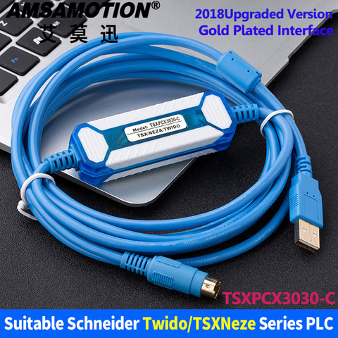 Amsamotion Кабель для программирования, подходящий для Schneider Twido/ TSX /Neza Series, Кабель для программирования ПЛК TSXPCX3030 ► Фото 1/6