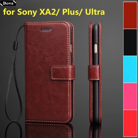 Чехол с держателем для карт для Sony Xperia XA2 / XA2 Plus / XA2 Ultra, чехол для телефона из искусственной кожи, кошелек, флип-чехол, защитный чехол, сумки ► Фото 1/6