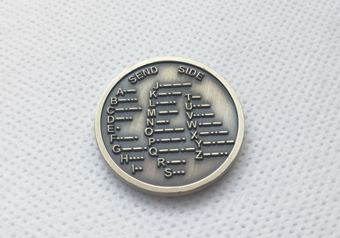 Кодовый декодер CW Morse, медаль, монета Морзе, памятная монета, подарок, приз ► Фото 1/2