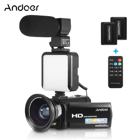 Цифровая видеокамера Andoer HDV-201LM 1080P FHD, видеокамера DV поддерживает функции обнаружения лица, захвата улыбки, красоты лица ► Фото 1/6