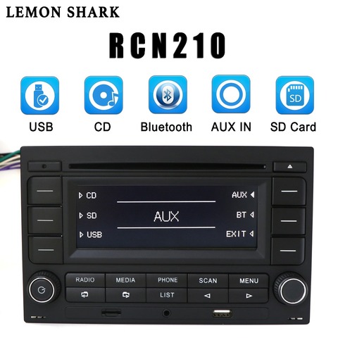Лимонная Акула автомобильное радио RCN210 CD плеер Bluetooth USB MP3 AUX 9N 31G 035 185 для VW Golf Jetta MK4 Passat B5 Polo RCN 210 ► Фото 1/6