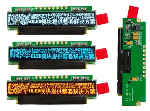 Модуль OLED экрана 1,82 дюйма 8P SPI белый/синий/красный, SSD1326 Drive IC 256*32 ► Фото 1/1