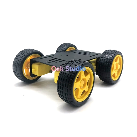 DIY робот 4wd шасси автомобиля mini C10 с четырьмя колесами мотора TT, для arduino uno r3 diy eduational Обучающий набор ► Фото 1/6