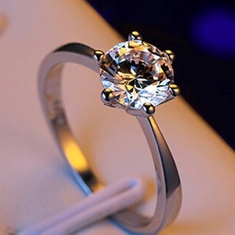 Классическое Золотое кольцо с шестью крапанами, свадебное кольцо с австрийским кристаллом класса ААА для невесты, рождественский подарок д... ► Фото 1/5