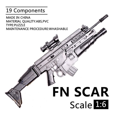 Масштаб 1/6, FN, шрам, искусственная Боевая головоломка в сборе, Строительные кирпичи, оружие, подходит для экшн-фигурки 12 дюймов ► Фото 1/5