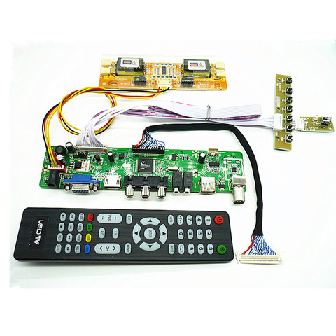 Универсальная плата драйвера контроллера интерфейса V56 LCD TV/HDMI/VGA/USB/AV для планшетов искусственных элементов M190PW01 V0 ► Фото 1/6