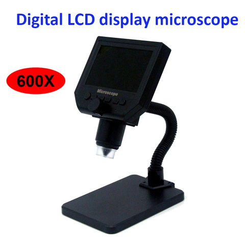 Микроскоп 600X, цифровой видеомикроскоп с usb, камера с 8 светодисветодиодный VGA, микроскоп для пайки с HD-экраном 4,3 дюйма и светодиодный Ной подс... ► Фото 1/6
