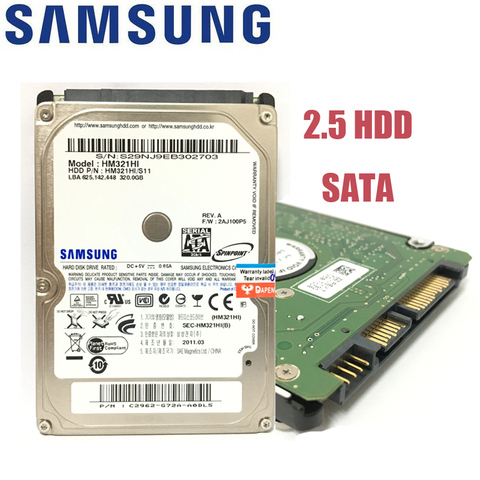 Внутренние жесткие диски Samsung для ноутбука, диск 500 Гб, 80 Гб, 160 Гб, 250 Гб, 320 Гб, 500 Гб, 1 ТБ, 2.5 HDD, SATA 5400RPM 8 Мб ► Фото 1/6
