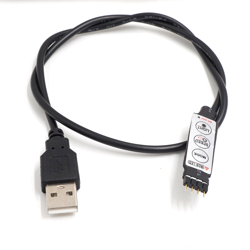 USB RGB контроллер DC5V выключатели со светодиодным индикатором с ключа  Pin гнездовой разъем для 5V Светодиодная лента RGB с питанием от USB 19  динам... История цены и обзор