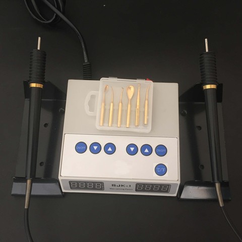 Стоматологическая лаборатория, электрическая тонкая машина для восковой резьбы, нож, двойная ручка, 6 наконечников для воска, стоматологическая лаборатория ► Фото 1/4