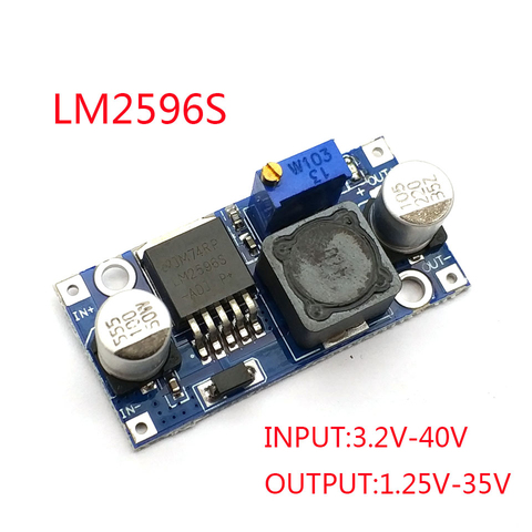 Ультра-маленький Модуль питания LM2596, Постоянный/постоянный ток, понижающий ток 3 А, настраиваемый понижающий модуль-регулятор Ultra LM2596S, перек... ► Фото 1/4