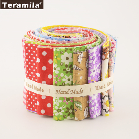 Teramila New Arrivals Colorful Design 7 PCS / Lot  9CMx50CM Sewing Material Cotton Jelly Rolls Strips Plain Fabric Patchwork ► Фото 1/6