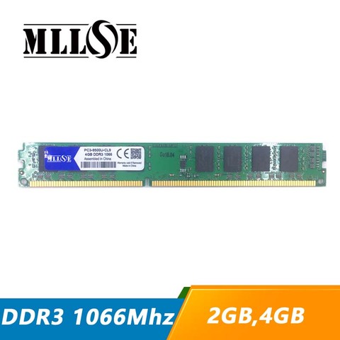 MLLSE RAM DDR3 2 ГБ 4 ГБ 1066 1066 МГц, настольный компьютер, оперативная память, Память DIMM 2G 4G ► Фото 1/1