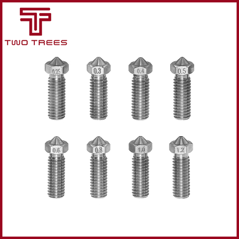 Все металлические сопло вулкана из нержавеющей стали 0,4 мм/0,6 мм/0,8 мм/1,0 мм/1,75 мм 3 мм удлиненный кратер hotend для 3D принтера PLA/ABS ► Фото 1/5