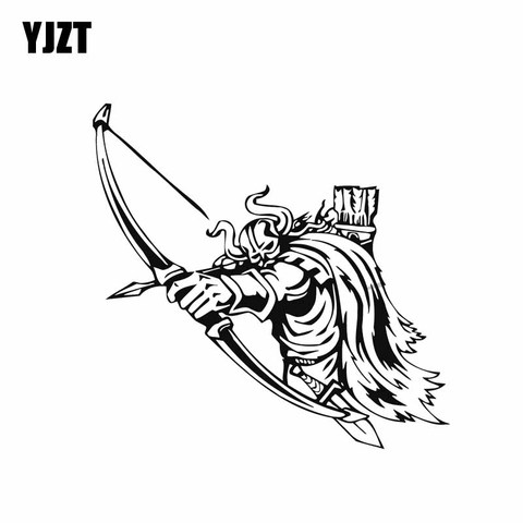 YJZT 13,6*13,2 см Brave Strong Cool Viking Warrior, покрывающая тело, модная Автомобильная наклейка, наклейка, черный/серебристый винил, C20-1669 ► Фото 1/6