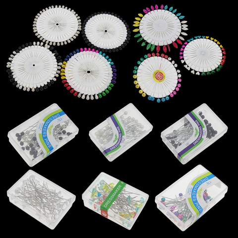 Смешанный/черный/белый жемчуг, штифты для лоскутного шитья, штифты, игла для позиционирования одежды, аксессуары, сделай сам, цветная вязанная фиксированная игла ► Фото 1/6
